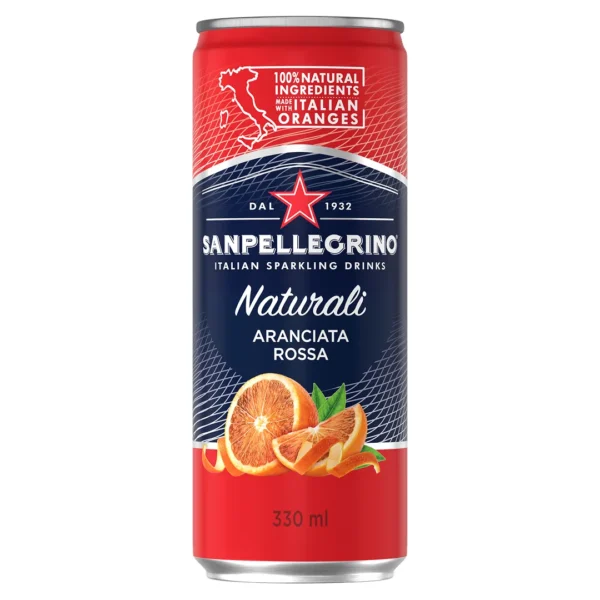 Sanpellegrino Aranciata Rossa Napój gazowany o smaku czerwonej pomarańczy 330 ml 24szt